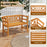 Acacia Wood 2-Person Patio Loveseat with Backrest and Armrests for Porch