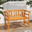 Acacia Wood 2-Person Patio Loveseat with Backrest and Armrests for Backyard