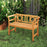 Acacia Wood 2-Person Patio Loveseat with Backrest and Armrests for Backyard