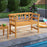 Acacia Wood 2-Person Patio Loveseat with Backrest and Armrests for Backyard