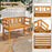 Acacia Wood 2-Person Patio Loveseat with Backrest and Armrests for Backyard