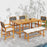 Acacia Wood Dining Table for 6 People Heavy-Duty Indoor Outdoor