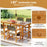 Acacia Wood Dining Table for 6 People Heavy-Duty Indoor Outdoor
