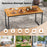 Acacia Wood Dining Table for 6 People with Slatted Tabletop and Umbrella Hole