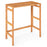 Acacia Wood Outdoor Bar Table with Slatted Tabletop for Balcony