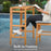 Acacia Wood Outdoor Bar Table with Slatted Tabletop for Balcony
