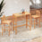 Acacia Wood Outdoor Bar Table with Slatted Tabletop for Balcony