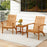 Acacia Wood Patio Adirondack Chair with Inclined Seat and High Backrest for Porch-Natural