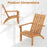 Acacia Wood Patio Adirondack Chair with Inclined Seat and High Backrest for Porch-Natural