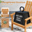 Acacia Wood Patio Adirondack Chair with Inclined Seat and High Backrest for Porch-Natural