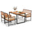 4 Pieces Acacia Wood Patio Dining Set with 1 Rectangular Table-Natural