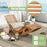 Acacia Wood Patio Rocking Sun Lounger Chaise Lounge with Ergonomic Curved Seat