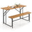 Acacia Wood Patio Table Bench for 2 People One-Side Picnic Table