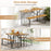 Acacia Wood Patio Table Bench for 2 People One-Side Picnic Table