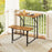 Acacia Wood Patio Table Bench Set One-Side Picnic Table and Seat