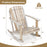 Adirondack Rocking Chair with Slatted Seat and High Fanned Back-Natural