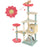 61 Inch Multi-Level Aesthetic Floral Kitten Tower with Flower-Shaped Padded Perch-Multicolor