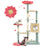 61 Inch Multi-Level Aesthetic Floral Kitten Tower with Flower-Shaped Padded Perch-Multicolor