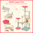 61 Inch Multi-Level Aesthetic Floral Kitten Tower with Flower-Shaped Padded Perch-Multicolor