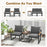 3 Pieces Aluminum Frame Weatherproof Outdoor Conversation Set with Soft Cushions-Gray