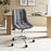 Armless Office Chair Upholstered Makeup Vanity Chair with Adjustable Height and Wheels-Grey