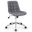 Armless Office Chair Upholstered Makeup Vanity Chair with Adjustable Height and Wheels-Grey