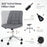 Armless Office Chair Upholstered Makeup Vanity Chair with Adjustable Height and Wheels-Grey