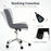 Armless Office Chair Upholstered Makeup Vanity Chair with Adjustable Height and Wheels-Grey