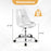 Armless Rolling Office Chair with Swivel Seat and PU Leather Cushion-Clear