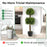 40 Inch Artificial Boxwood Topiary Ball Tree for Front Porch Patio Home-Green