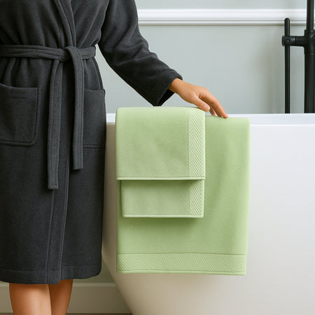 Bamboo Cotton Towel Set - Viscose from Bamboo + Cotton - 3pc - Sage