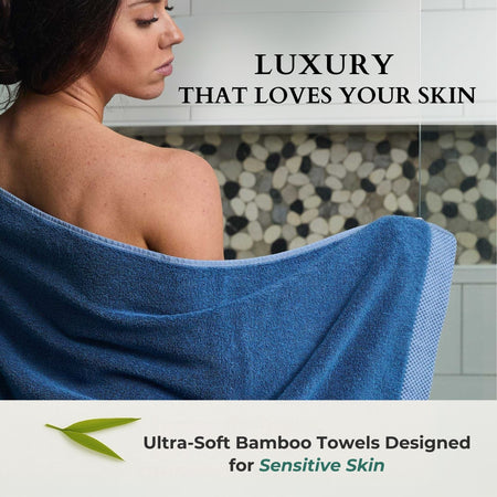 Bamboo Cotton Bath Towel - Viscose from Bamboo + Cotton - Indigo