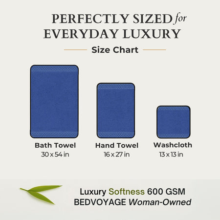 Bamboo Cotton Bath Towel - Viscose from Bamboo + Cotton - Indigo