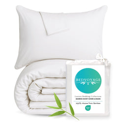 Cooling Bamboo Duvet Cover Set - 100% Viscose from Bamboo - 3pc - White