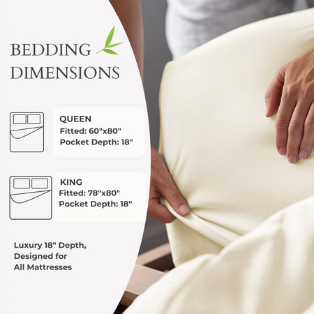 Bamboo Fitted Sheet - Ivory