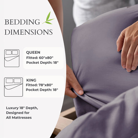 Bamboo Fitted Sheet - 100% Viscose from Bamboo - Platinum