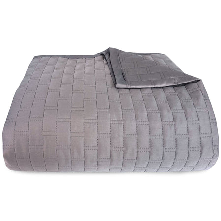 Bamboo Quilted Coverlet - 100% Viscose from Bamboo - Platinum