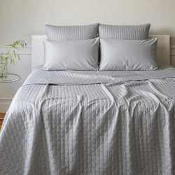 Bamboo Quilted Coverlet - 100% Viscose from Bamboo - Stone