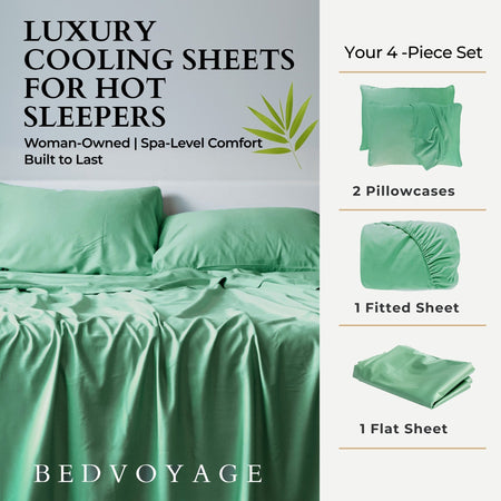 Bamboo Bed Sheet Set - Seaglass