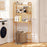 3-Tier Bamboo Bathroom Floor Organizer with 5-Position Shelves and 3 Hooks-Natural