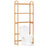3-Tier Bamboo Bathroom Floor Organizer with 5-Position Shelves and 3 Hooks-Natural