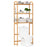 3-Tier Bamboo Bathroom Floor Organizer with 5-Position Shelves and 3 Hooks-Natural