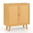 Bamboo Buffet Storage Cabinet with PE Rattan Doors and Freestanding Kitchen Cupboard-Natural