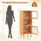 3-Cube Bamboo Storage Cabinet with Open Compartment and 2 Acrylic Doors-Natural