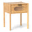 Bamboo Nightstand Square Tall End Table with Decorated Drawer-Natural