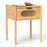 Bamboo Nightstand Square Tall End Table with Decorated Drawer-Natural