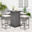 5 Pieces Outdoor Wicker Bar Table Set with Hidden Storage Shelves-White