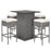 5 Pieces Outdoor Wicker Bar Table Set with Hidden Storage Shelves-White