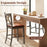Bar Stools Set of 2 with Cross Back and Faux Leather Upholstered Seat-Gray