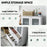 Bathroom Floor Storage Cabinet Freestanding Cupboard Pantry with 2 Drawers and 2 Frosted Glass Doors-White